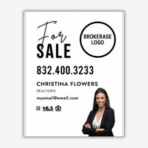 Black and White Script For Sale Sign