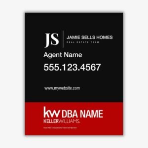 Black and Red with Agent Logo Sign